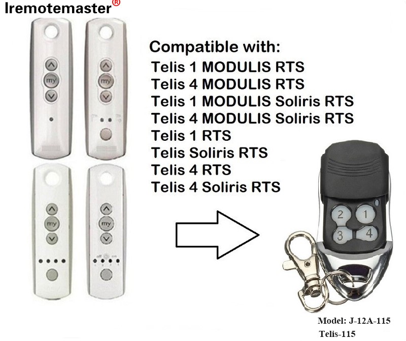 Comandament a distància per a la porta de garatge Telis 1 RTS Telis Soliris RTS 4 RTS 433,42 MHz